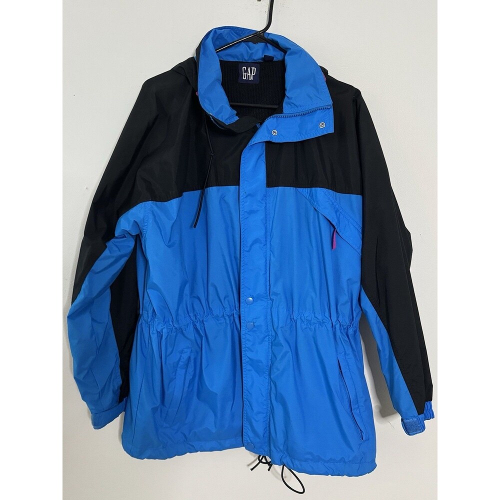 Vintage GAP Men's Blue Windbreaker Jacket Cinch Waist Size Small 90s Y2K